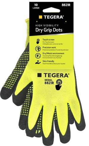 Mănuşi de protecţie la căldură pentru manipulări ușoare tegera 8821r , grad protectie cat. ii, marimi 6 – 12, culoare negru,galben