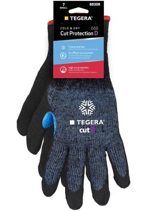 Mănuşi de izolare la frig pentru manipulări medii tegera 8830r , grad protectie cat. ii, marimi 7 – 12, culoare negru,albastru
