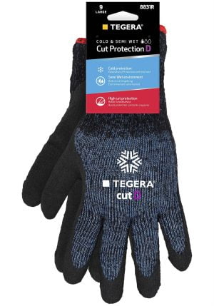 Mănuşi de izolare la frig pentru manipulări medii tegera 8831r , grad protectie cat. ii, marimi 7 – 12, culoare negru,albastru