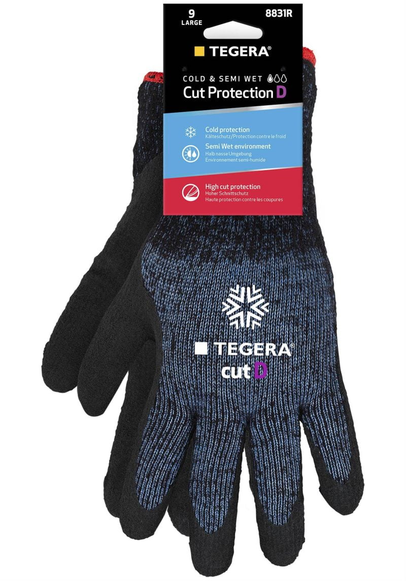 Mănuşi de izolare la frig pentru manipulări medii tegera 8831r , grad protectie cat. ii, marimi 7 – 12, culoare negru,albastru