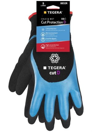 Mănuşi de izolare la frig pentru manipulări medii tegera 8832r , grad protectie cat. ii, marimi 7 – 12, culoare negru,albastru
